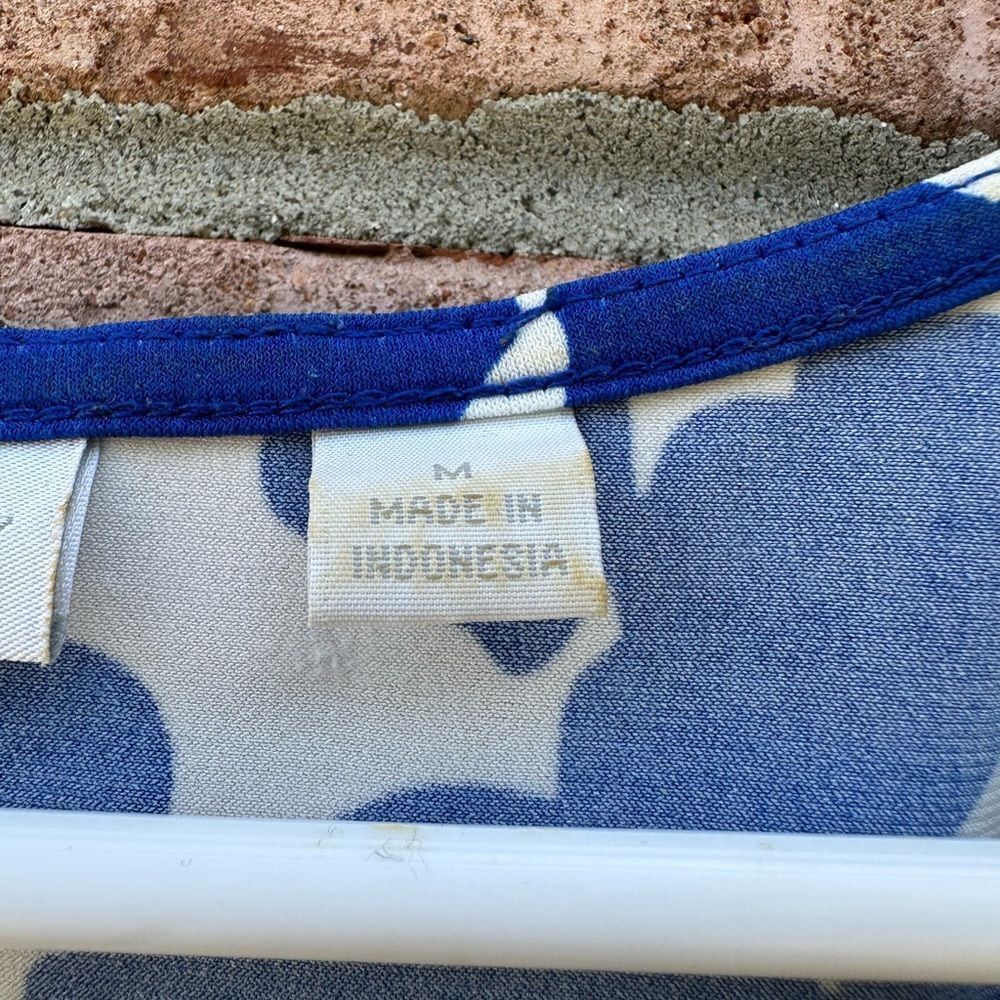Blue and White Women's Top - Picture 5 of 7